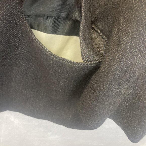 Mens 100% Lambswool Blazer Sport Coat Mens 56L Long Black Herringbone Millennium - Picture 5 of 16